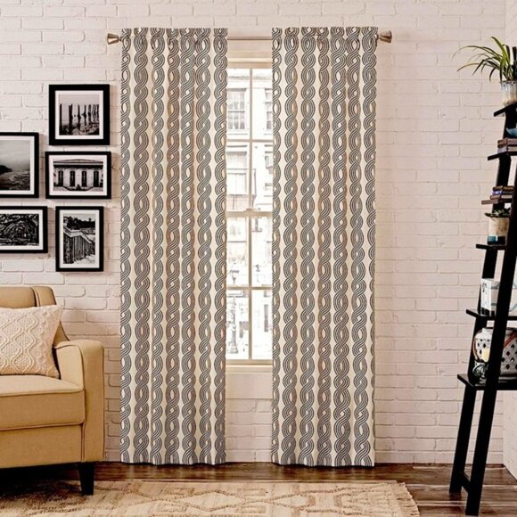 PAIRS to Go Curtain Panels Zaya Neutral Chocolate Brown 2 Panel Set 56 X 84 in - Picture 4 of 13